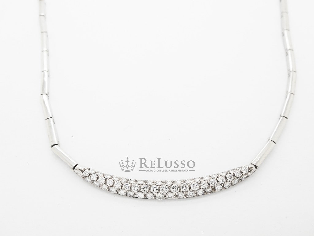 Collana con diamanti per 1,27ct F Color in oro bianco foto9