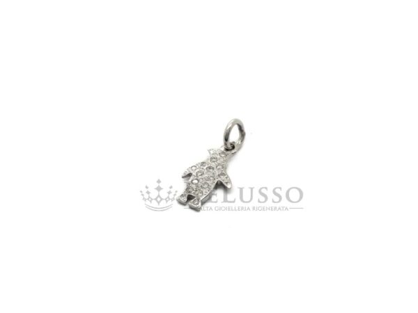 Charm Dodo Pinguino in oro bianco 18kt e diamanti foto1