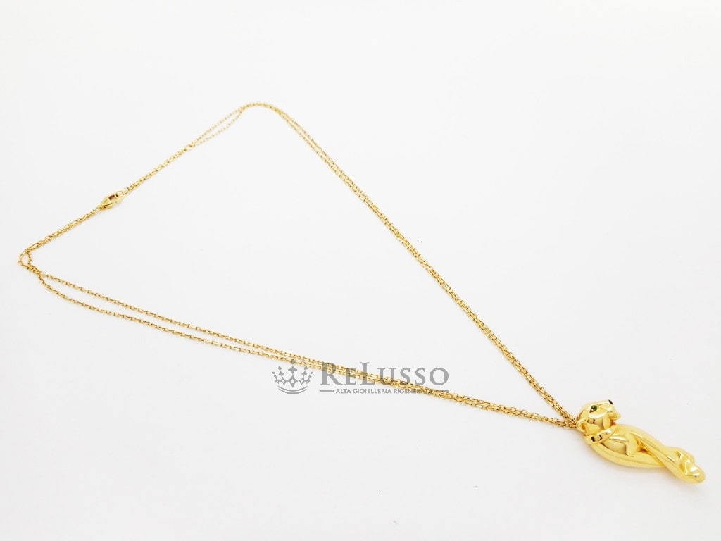 Collier Panthère de Cartier in oro giallo, tsavorite e onice foto7