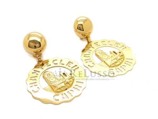 Orecchini Chantecler Logo Piazzetta in oro giallo e diamanti foto5