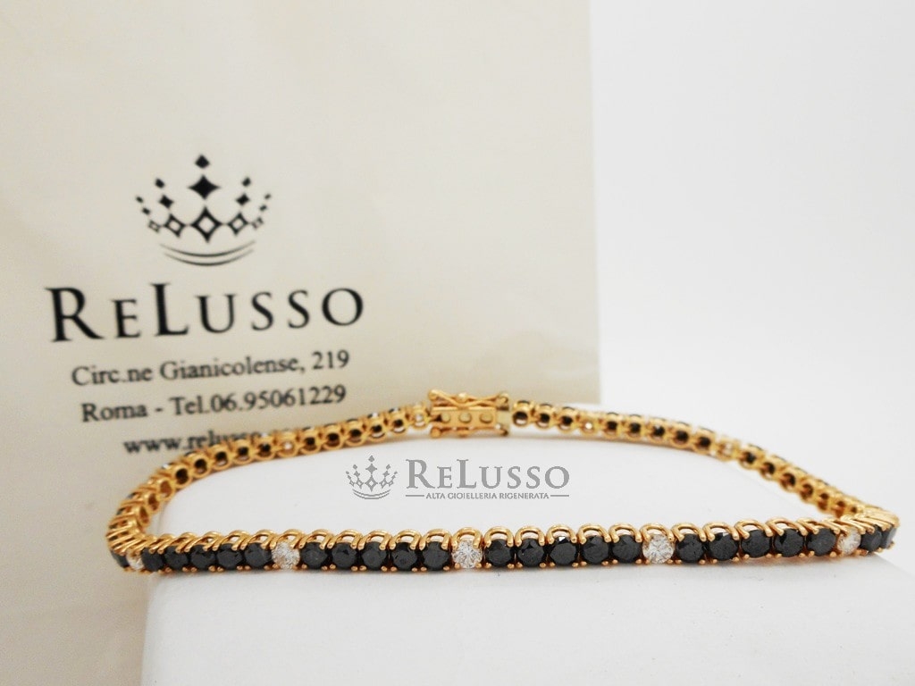 Tennis in oro rosa con 4,00ct di diamanti neri e 0,80ct di diamanti bianchi. foto1