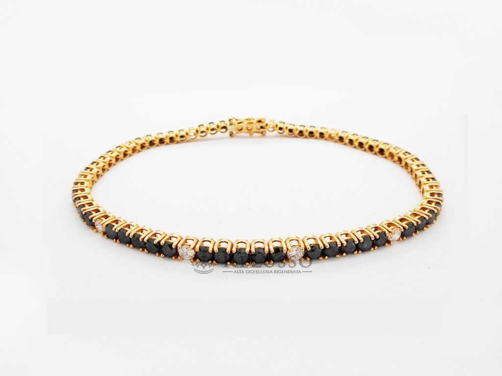 Tennis in oro rosa con 4,00ct di diamanti neri e 0,80ct di diamanti bianchi. foto3