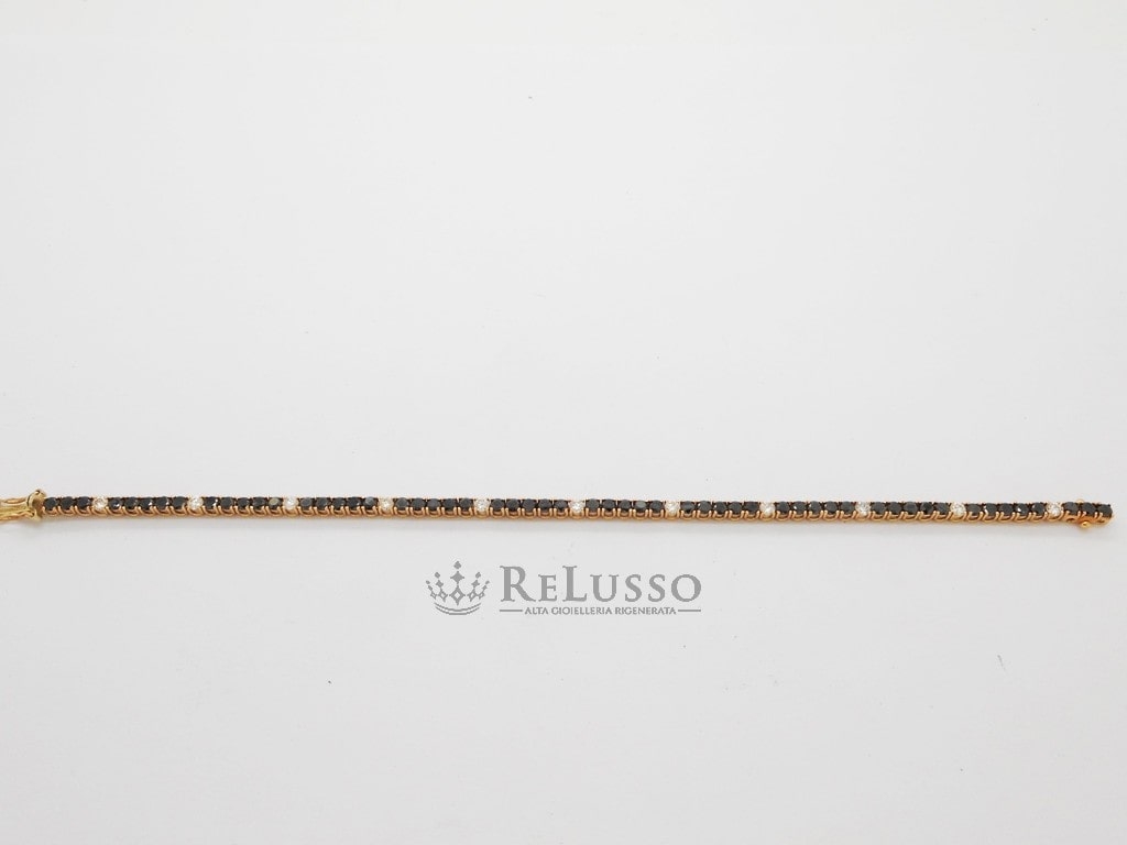 Tennis in oro rosa con 4,00ct di diamanti neri e 0,80ct di diamanti bianchi. foto5
