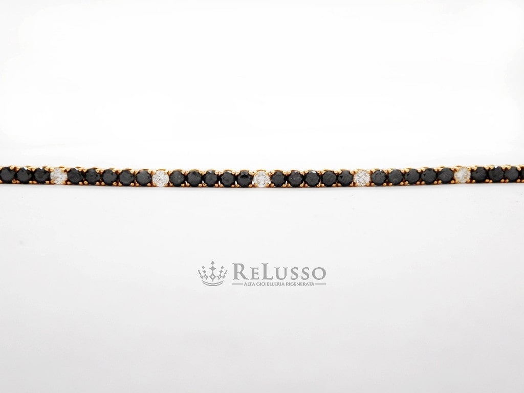 Tennis in oro rosa con 4,00ct di diamanti neri e 0,80ct di diamanti bianchi. foto6