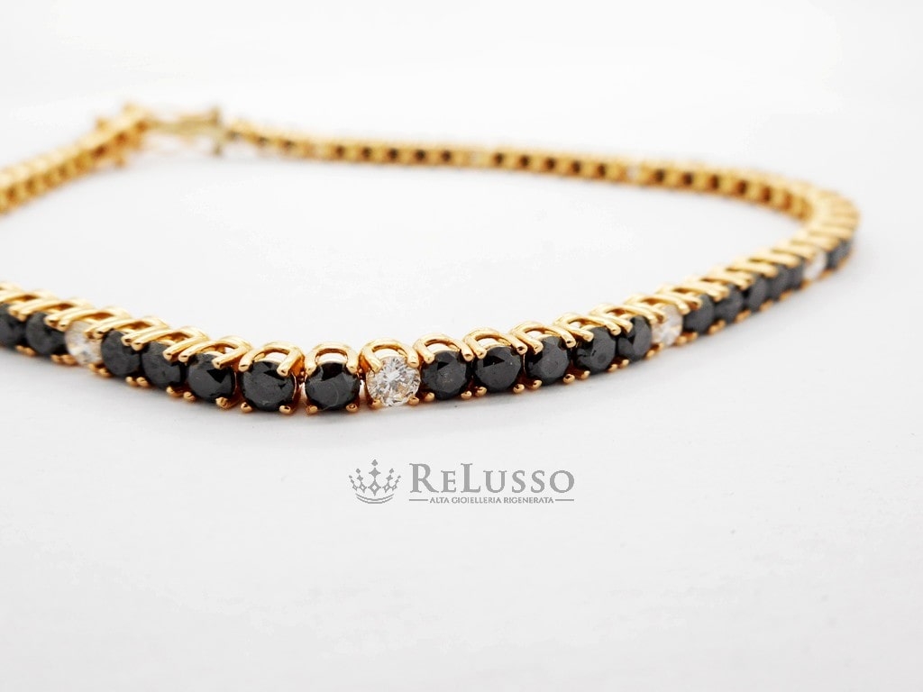 Tennis in oro rosa con 4,00ct di diamanti neri e 0,80ct di diamanti bianchi. foto7