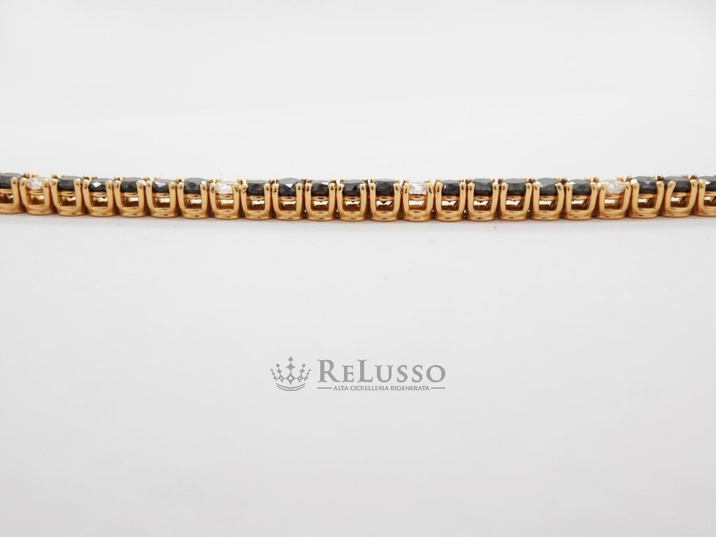 Tennis in oro rosa con 4,00ct di diamanti neri e 0,80ct di diamanti bianchi. foto8