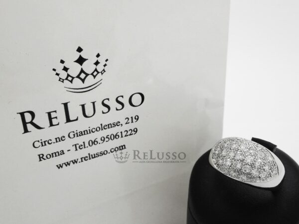 Anello con pavé di diamanti per 1,50ct G-H color in oro bianco foto5