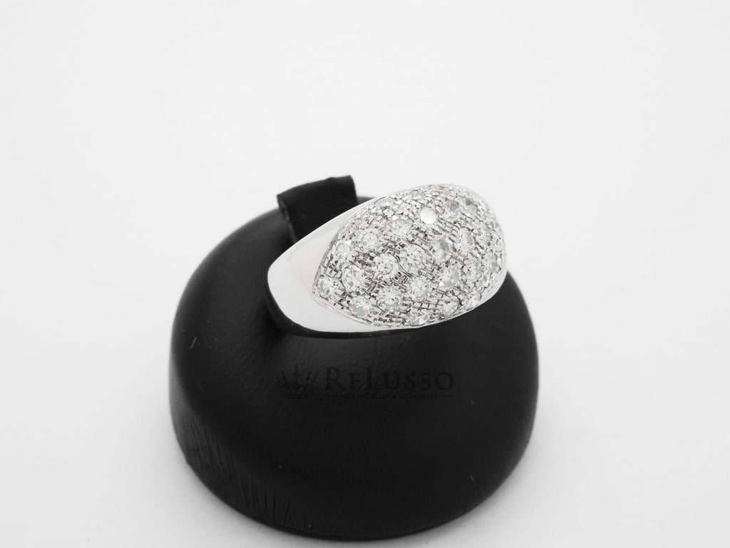 Anello con pavé di diamanti per 1,50ct G-H color in oro bianco foto2