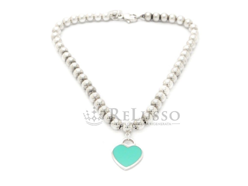 Bracciale Tiffany & co Bead in argento e cuore Return to Tiffany™ smaltato Tiffany Blue® foto3
