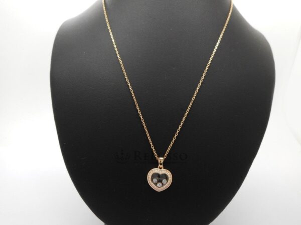 Collana con pendente Chopard collezione Happy diamonds in oro rosa foto6