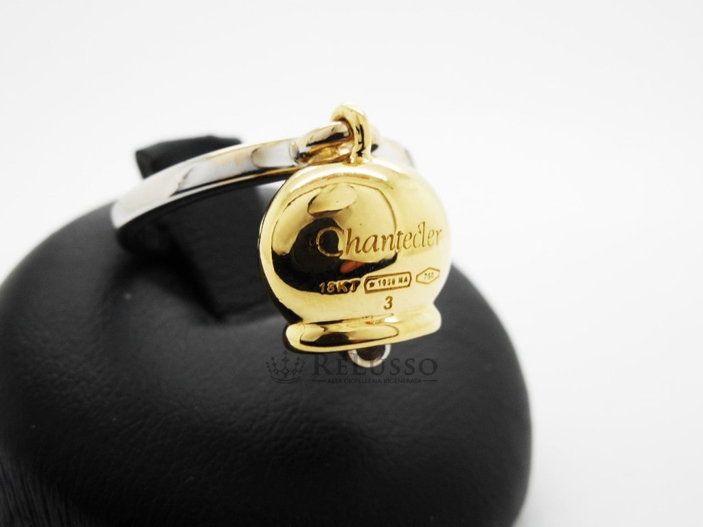 Anello Campanelle Chantecler in in oro giallo e bianco, diamanti e gallo in pavé di diamanti foto3