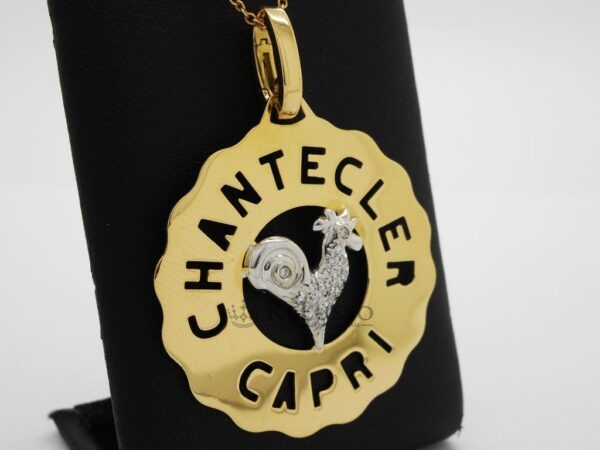 Ciondolo Chantecler Logo Gallo medio in oro e diamanti foto5