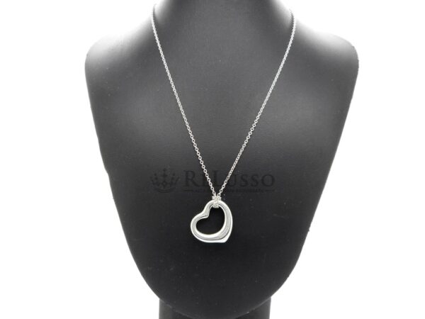 Collana Tiffany & co con pendente Open Heart di Elsa Peretti® in argento, misura 22mm foto4