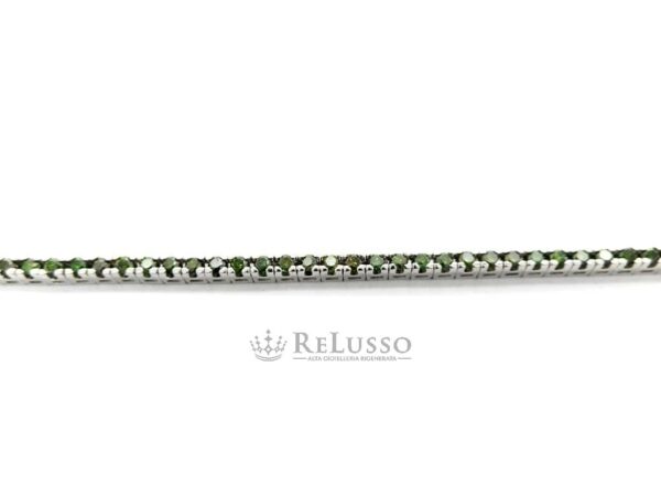 Tennis di diamanti Fancy Verdi da 1,60ct in oro bianco foto7