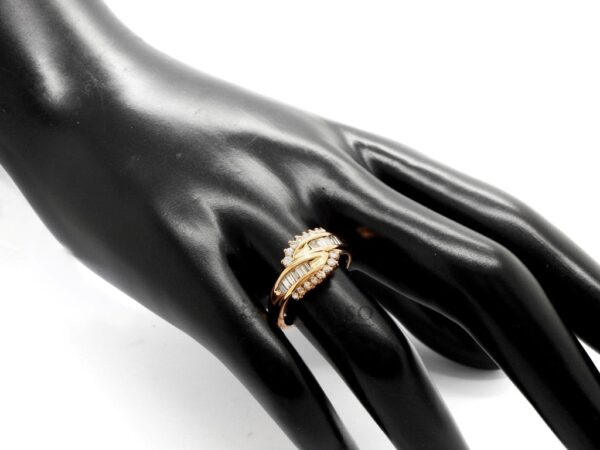 Anello in oro rosa con diamanti taglio brillante e baguette per 0,80ct foto6