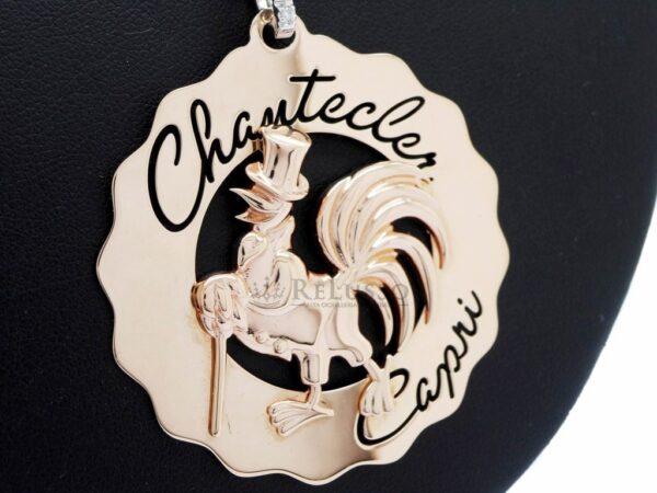 Ciondolo Chantecler Logo Gallo Dandy in oro rosa foto3