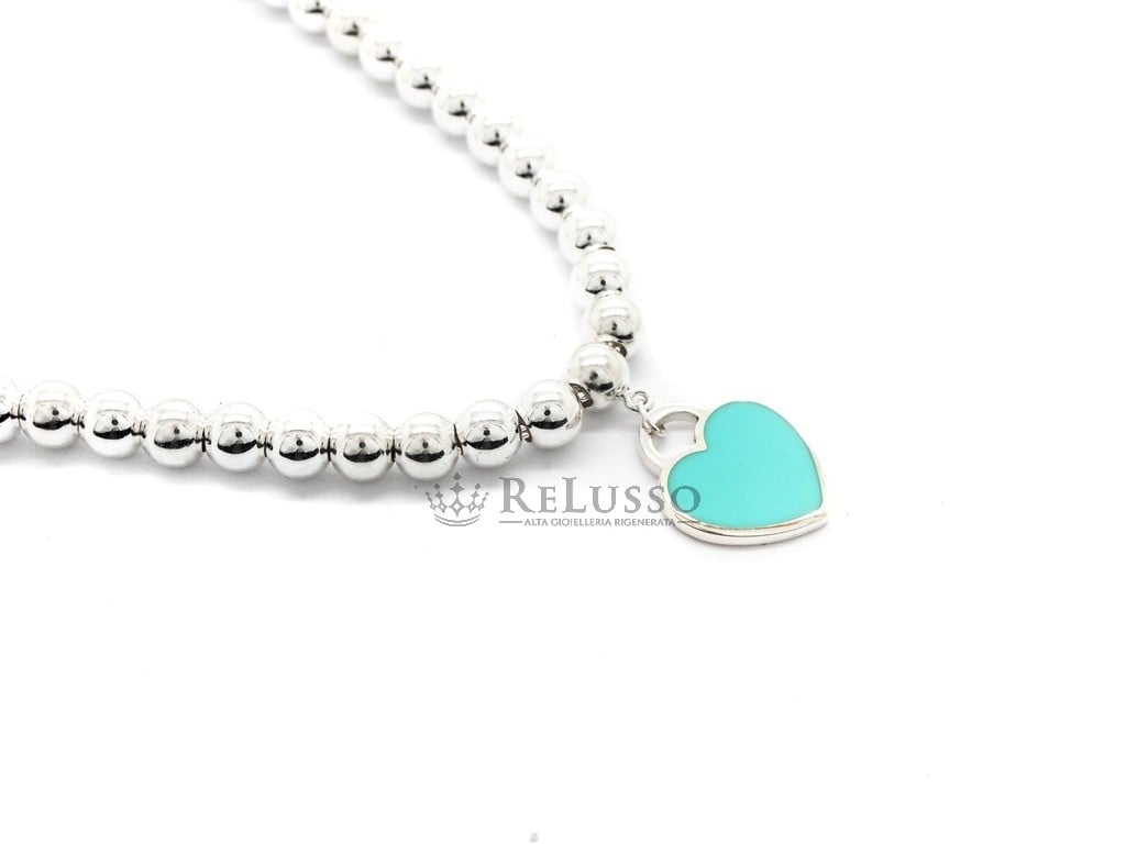 Collana Tiffany & co Bead in argento e cuore Return to Tiffany™ smaltato Tiffany Blue® foto1