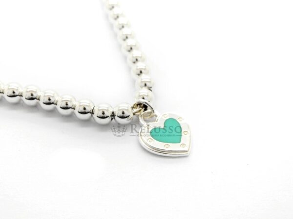 Bracciale Bead Tiffany con ciondolo a cuore Love in argento sterling e finitura smaltata Tiffany Blue® foto2