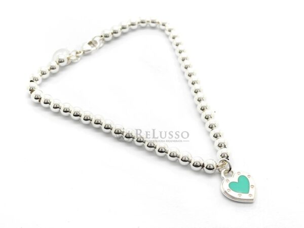 Bracciale Bead Tiffany con ciondolo a cuore Love in argento sterling e finitura smaltata Tiffany Blue® foto4