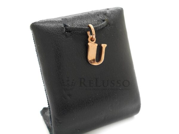 Charm Dodo Lettera U in oro rosa 9kt foto4