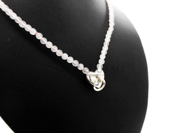 Collana bead Tiffany & co. con pendente a cuore in argento e cristallo rosa foto4
