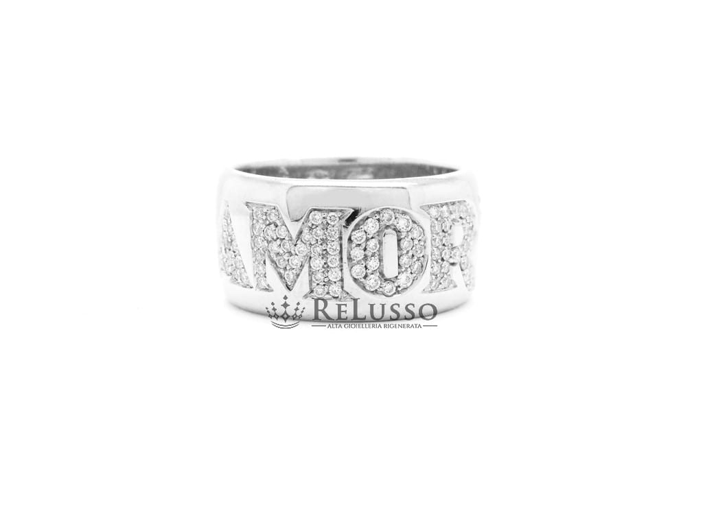 Anello Pasquale Bruni Amore in oro bianco e pavé di diamanti per 0,48ct foto2