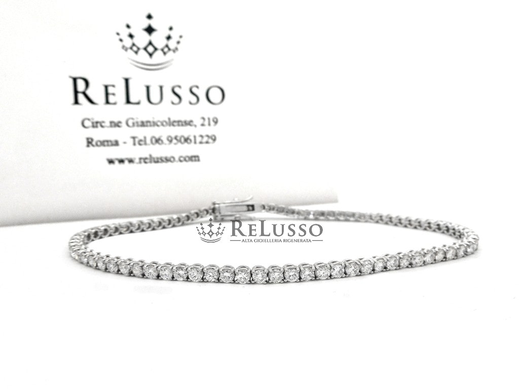 Tennis di diamanti in oro bianco da 3,10ct G-H color foto1