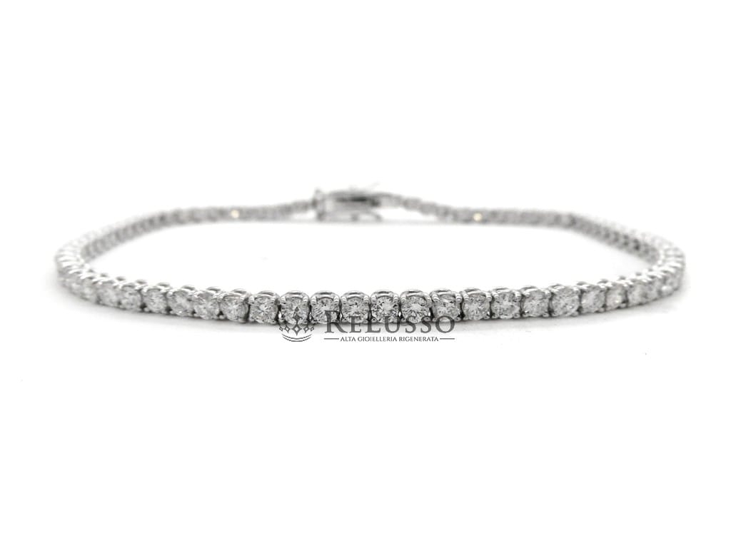Tennis di diamanti in oro bianco da 3,10ct G-H color foto3