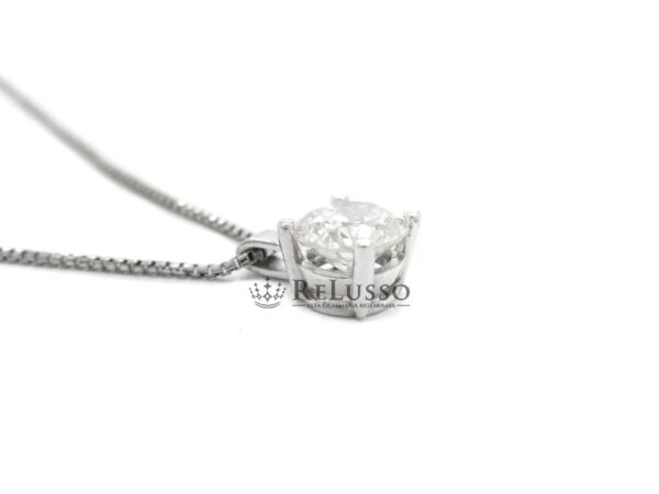 Collana Punto Luce con diamante da 0,75ct in oro bianco 18kt foto2