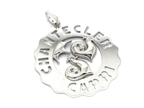Ciondolo Chantecler Logo grande Galli e Sole in argento foto2