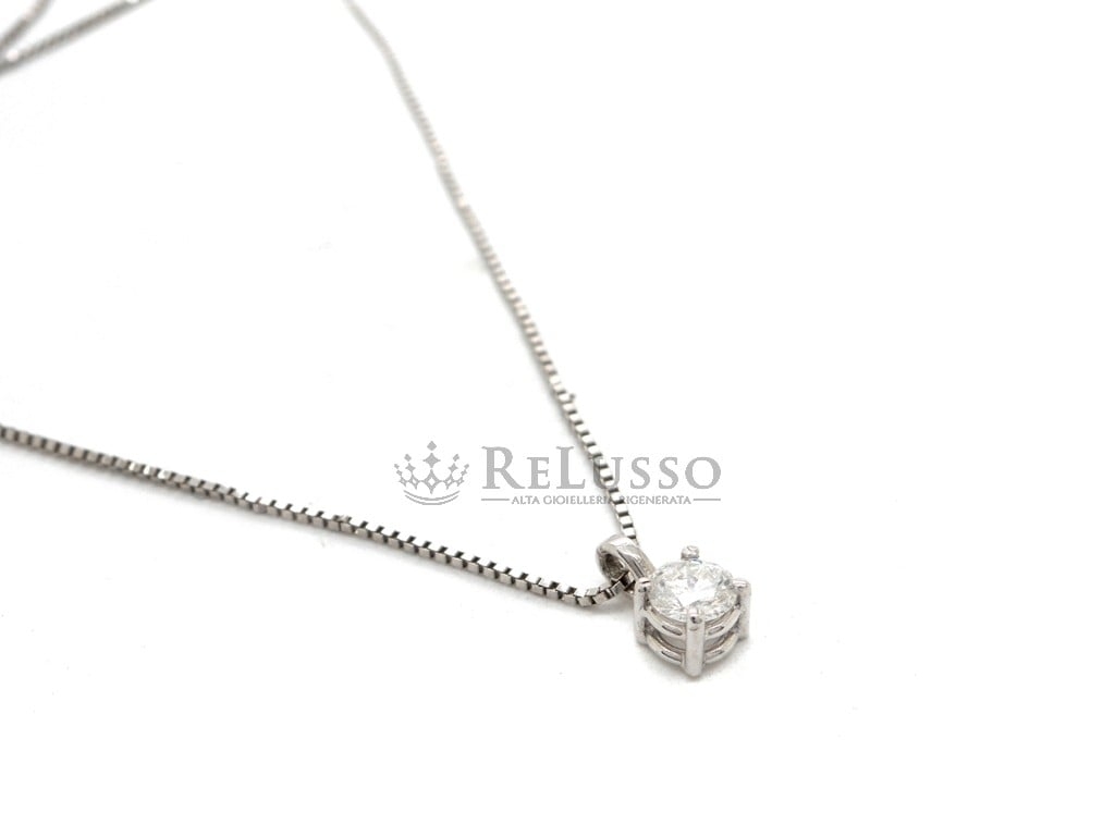 Collana Punto Luce da 0,31ct, I Color, in oro bianco 18kt foto2