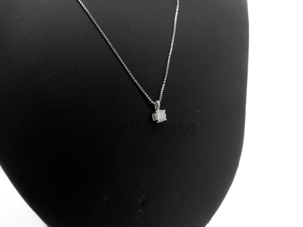 Collana Punto Luce da 0,31ct, I Color, in oro bianco 18kt foto4