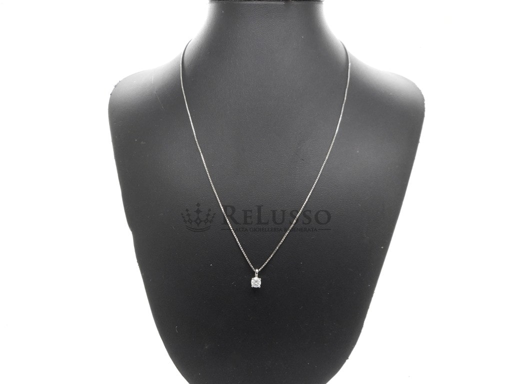 Collana Punto Luce da 0,31ct, I Color, in oro bianco 18kt foto5