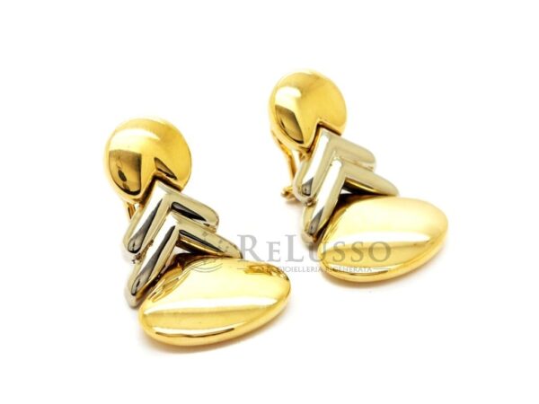 Orecchini Chimento pendenti in oro giallo e bianco 18kt foto2