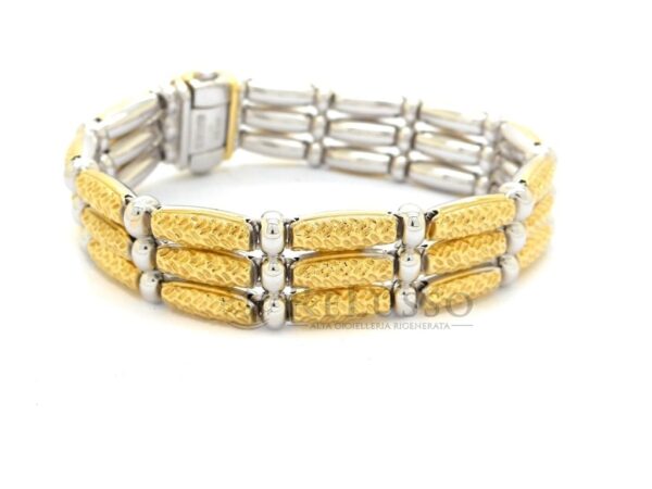 Bracciale Chimento Double in oro giallo e bianco con diamantino foto3