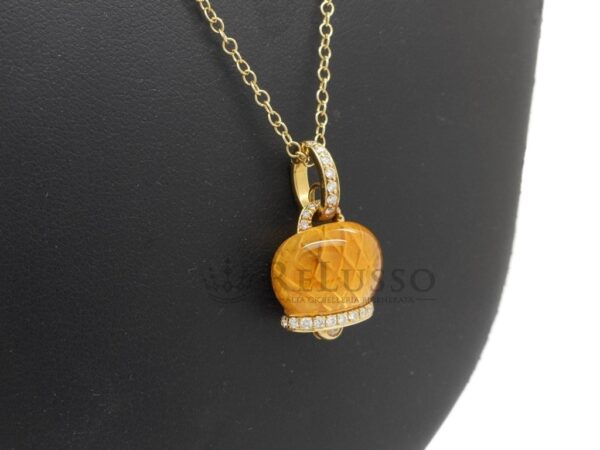 Ciondolo Chantecler Campanelle in oro bianco, diamanti e quarzo citrino foto5