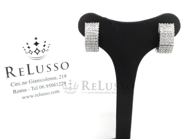 Orecchini a cerchio con 1,00ct di diamanti in oro bianco 750 foto1