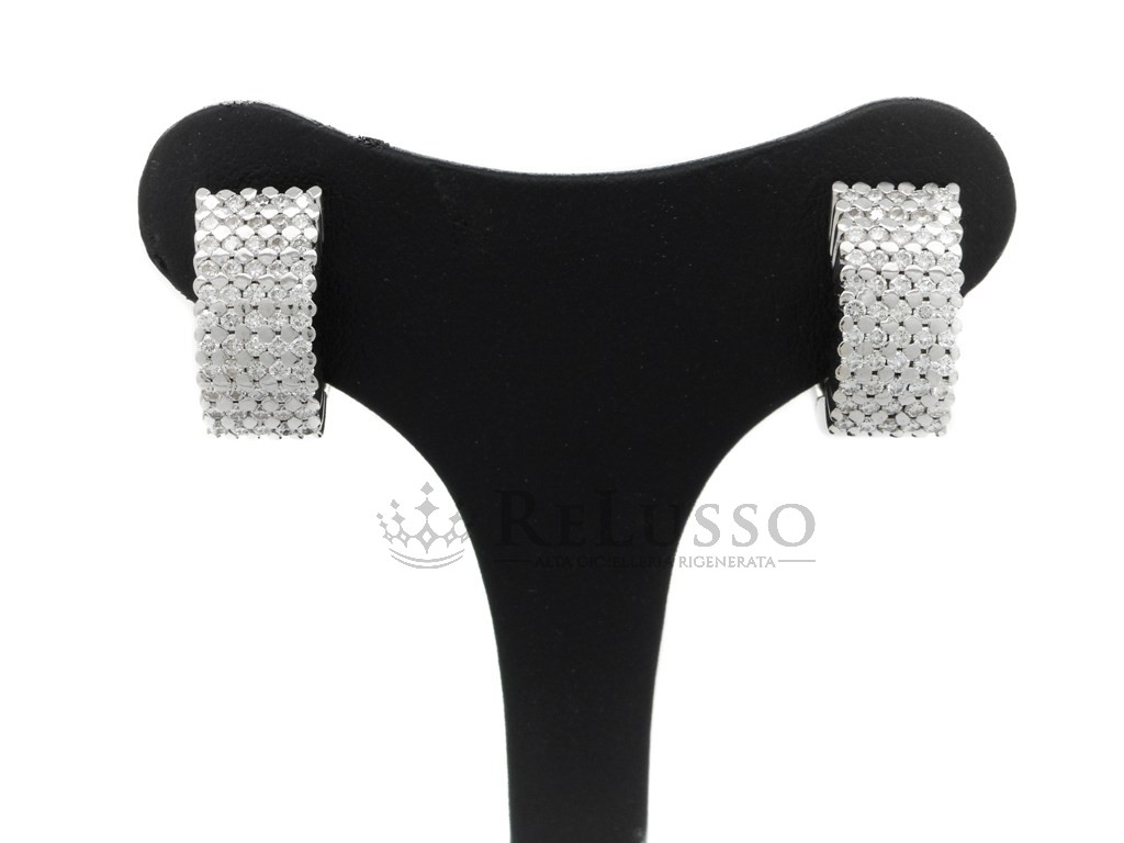 Orecchini a cerchio con 1,00ct di diamanti in oro bianco 750 foto3