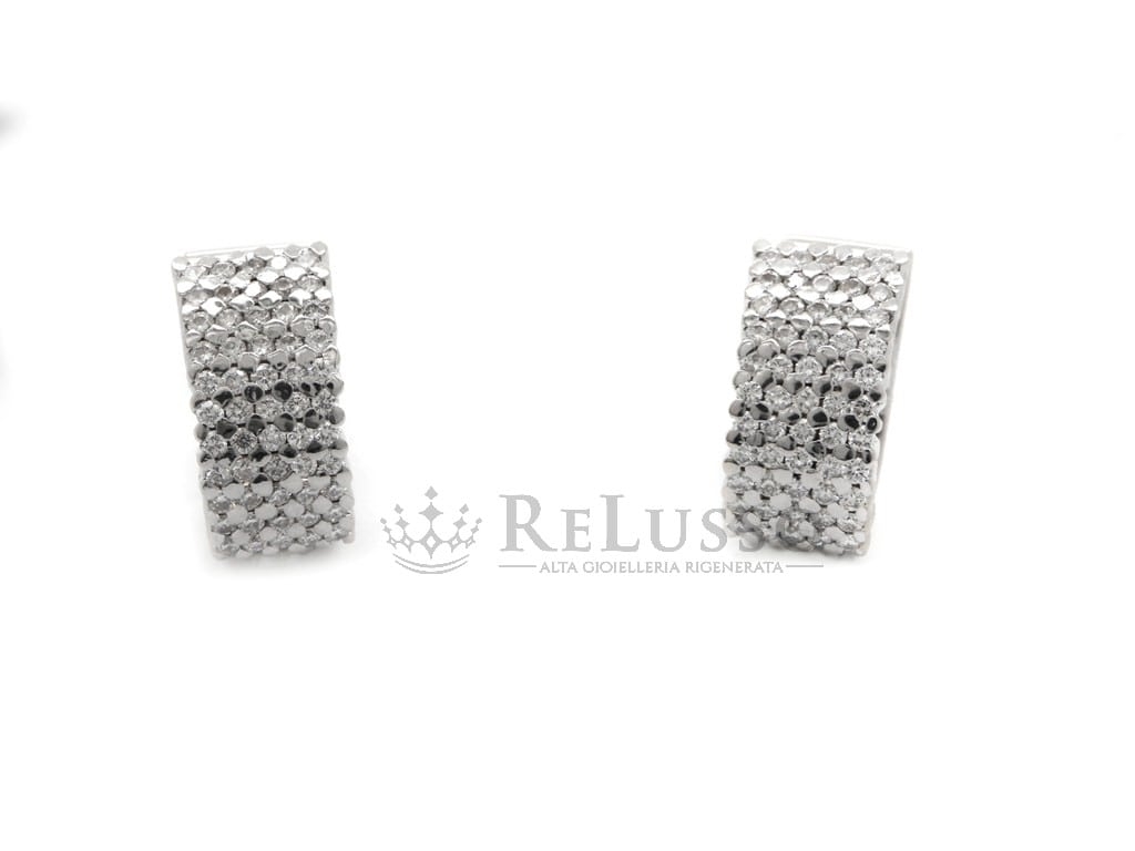 Orecchini a cerchio con 1,00ct di diamanti in oro bianco 750 foto5