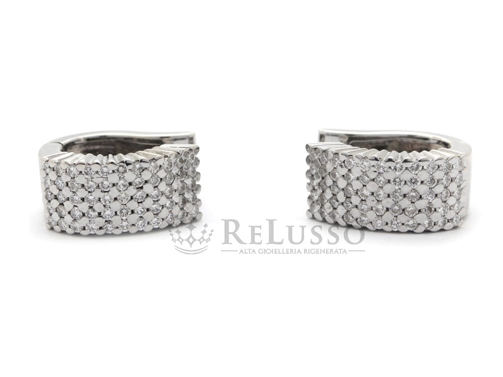 Orecchini a cerchio con 1,00ct di diamanti in oro bianco 750 foto6