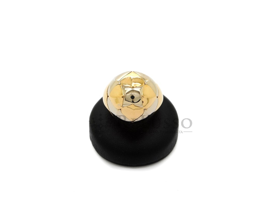 Anello Bulgari bombato in oro bianco e giallo 18kt foto1