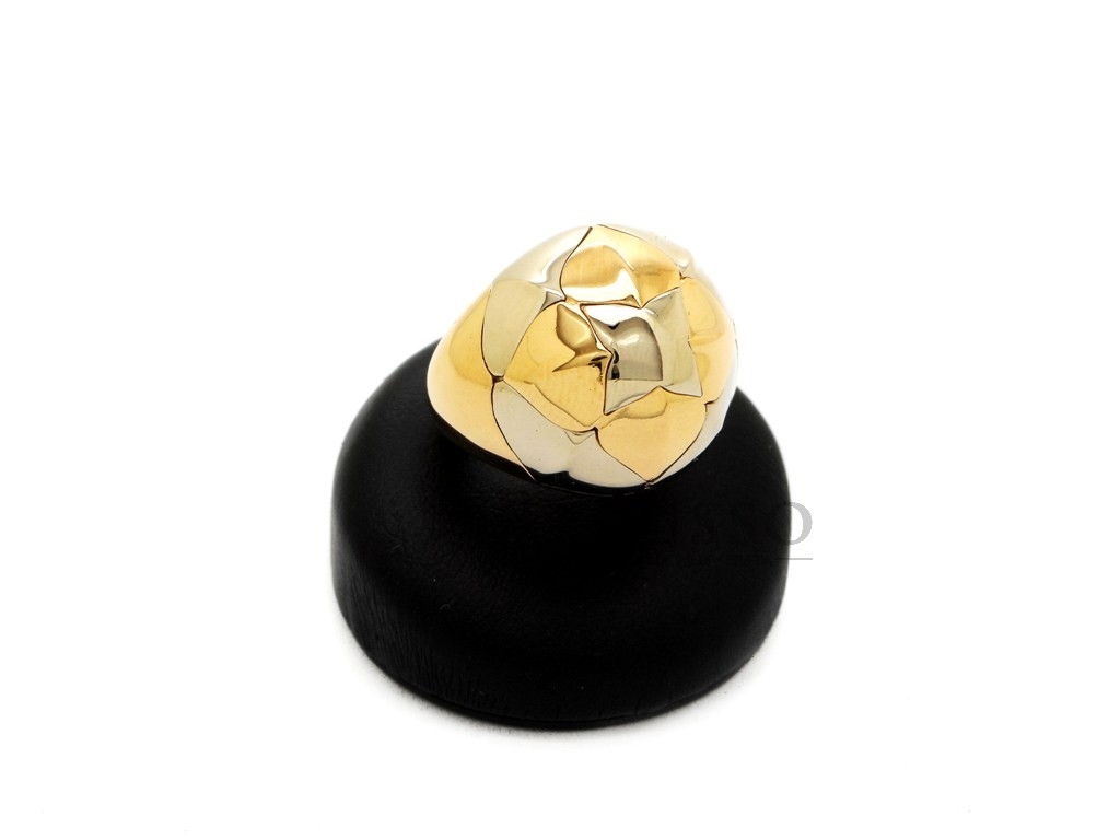 Anello Bulgari bombato in oro bianco e giallo 18kt foto5
