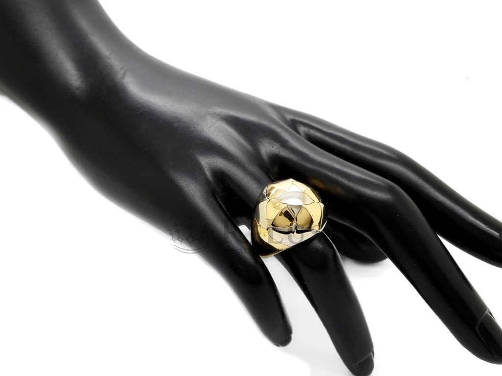 Anello Bulgari bombato in oro bianco e giallo 18kt foto3