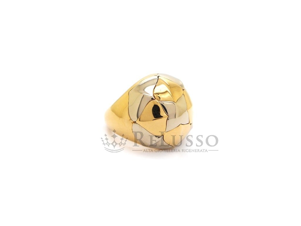 Anello Bulgari bombato in oro bianco e giallo 18kt foto2