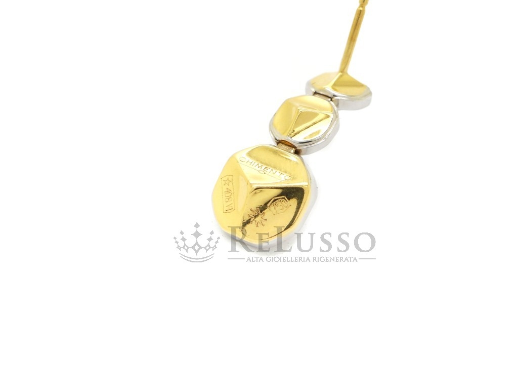 Orecchini Chimento pendenti bicolore in oro 18kt foto6