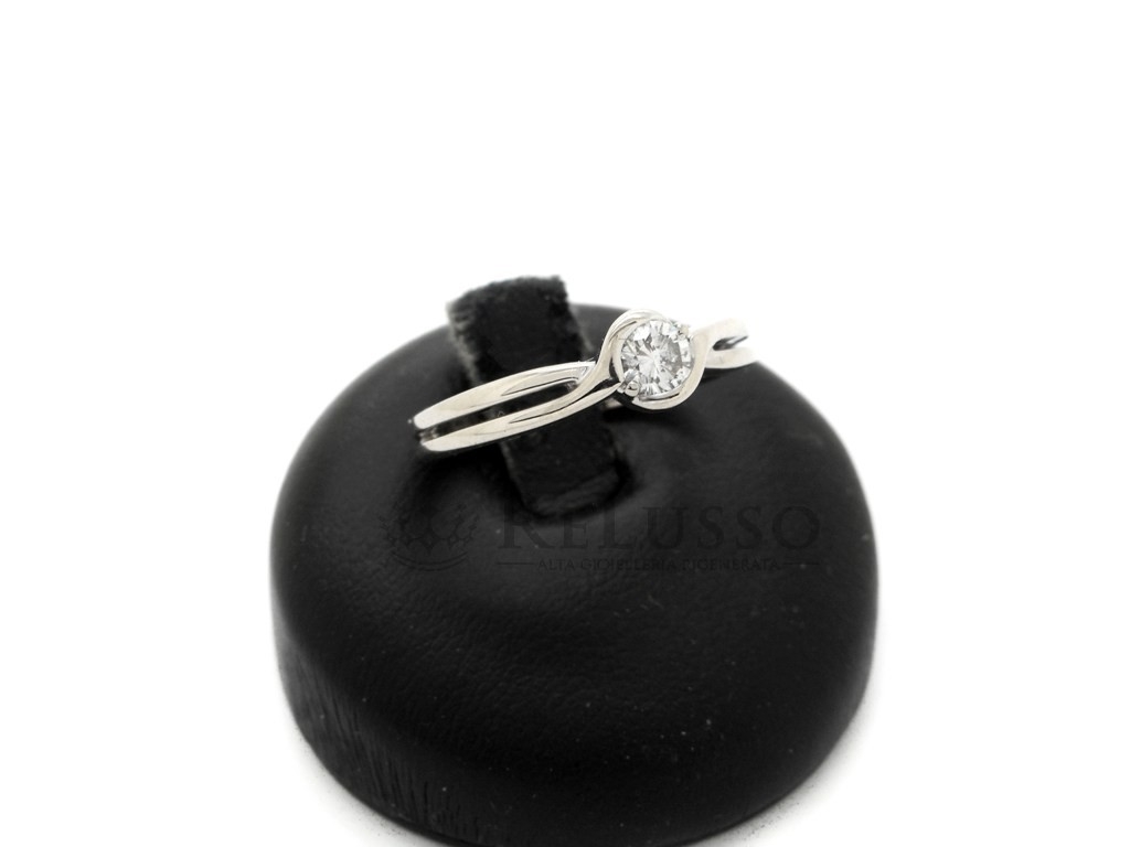 Anello solitario Damiani da 0,23ct in oro bianco 18kt G-H color foto3