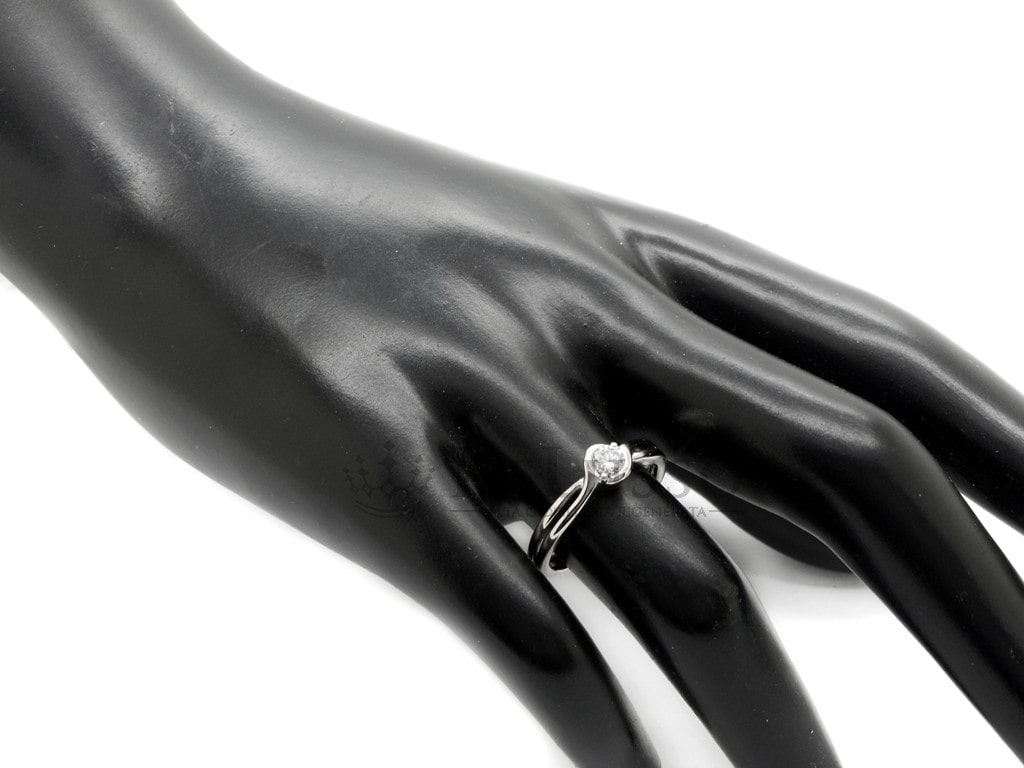 Anello solitario Damiani da 0,23ct in oro bianco 18kt G-H color foto4