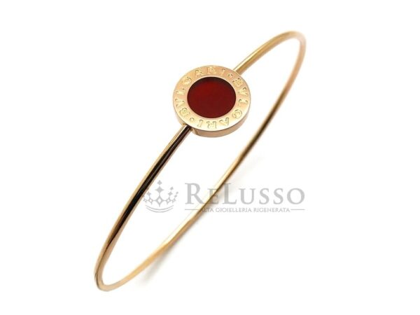 Bracciale rigido Bulgari collezione Bvlgari Bvlgari in oro rosa con corniola foto2