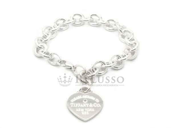 Bracciale Tiffany & co. con ciondolo cuore Return to Tiffany™ in argento con diamante3