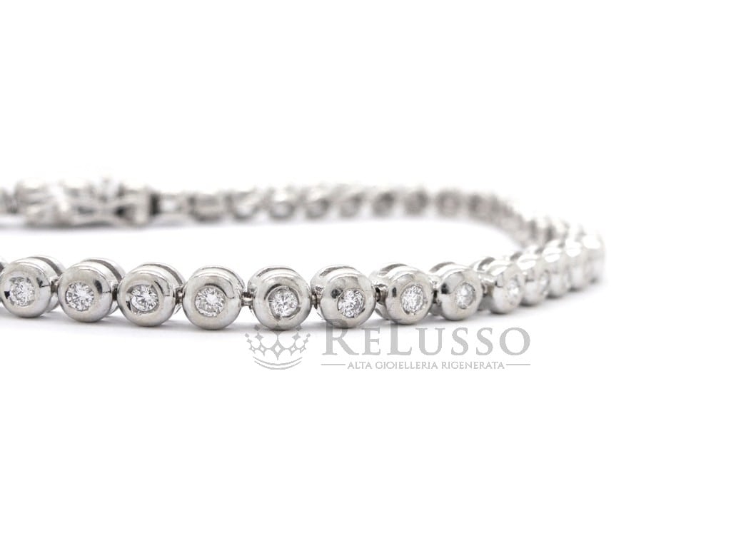 Bracciale tennis cipollina con 0,75ct di diamanti in oro bianco foto2